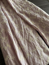Load image into Gallery viewer, Cotton embroidered eyelet woven: 3.5 YD CUT REMNANT Mauve pink embroidered eyelet floral ⭐️
