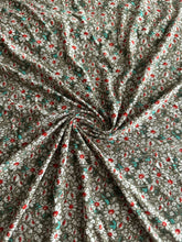 Load image into Gallery viewer, ITY Venezia: 2 YD CUT REMNANT Light olive off white burnt red turquoise floral ⭐️
