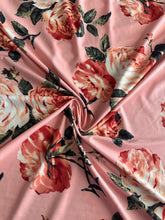 Load image into Gallery viewer, Double brushed poly: Pink large rose floral ⭐️
