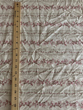 Load image into Gallery viewer, Linen: 4.5 YD CUT REMNANT Vintage pink brown floral ⭐️
