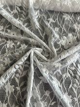 Load image into Gallery viewer, Stretchy lace (scalloped edge): White floral ⭐️
