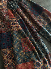 Load image into Gallery viewer, Double brushed poly: Rust copper teal blue patchwork ⭐️
