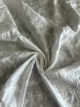Load image into Gallery viewer, Cotton embroidered woven: 4.75 YD CUT REMNANT White embroidered floral ⭐️
