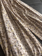 Load image into Gallery viewer, ITY moss crepe: 3.75 YD CUT REMNANT Lightest blush brown yellow blue floral ⭐️
