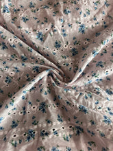 Load image into Gallery viewer, Cotton embroidered eyelet woven: 3 YD CUT REMNANT Soft pink blue floral ⭐️
