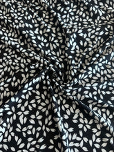 Load image into Gallery viewer, ITY: 3 YD CUT REMNANT Black white leaves ⭐️
