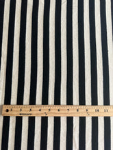 Load image into Gallery viewer, Terry sweater knit: 3.5 YD CUT REMNANT Ivory black stripes ⭐️
