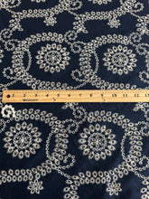 Load image into Gallery viewer, Rayon linen (embroidered): REMNANT(S) Navy embroidered ⭐️
