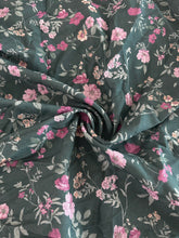 Load image into Gallery viewer, Linen: 2.5 YD CUT REMNANT Enchanting green lilac lavender floral ⭐️
