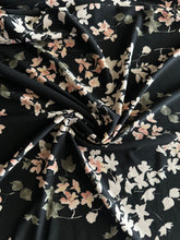 Load image into Gallery viewer, ITY Moss crepe: 4 YD CUT REMNANT Black blush beige floral ⭐️
