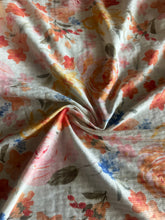 Load image into Gallery viewer, Ribbed pointelle: 3 YD CUT REMNANT Off white pastel floral ⭐️
