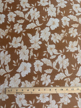 Load image into Gallery viewer, ITY moss crepe: 1.5 YD CUT REMNANT Gold brown floral ⭐️
