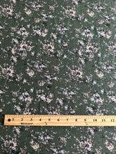 Load image into Gallery viewer, Sweater knit: 1.5 YD CUT REMNANT Crocodile green ivory navy floral ⭐️
