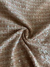 Load image into Gallery viewer, Boucle tweed (Chanel style coat) REMNANT(S) Blush pink metallic sequins ⭐️
