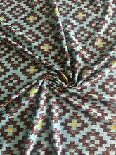 Load image into Gallery viewer, Double brushed poly: Light blue brown yellow design ⭐️
