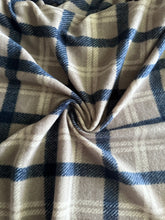 Load image into Gallery viewer, Brushed sweater knit: REMNANT(S) Tan navy plaid ⭐️
