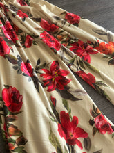 Load image into Gallery viewer, Double brushed poly: Pale yellow vibrant pink red orange floral ⭐️
