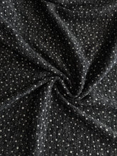 Load image into Gallery viewer, Sweater knit: 2 YD CUT REMNANT Charcoal black white dots ⭐️
