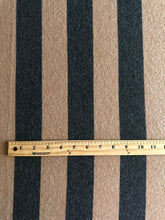 Load image into Gallery viewer, Brushed sweater knit: 2 YD CUT REMNANT Charcoal tan stripes ⭐️
