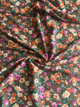 Load image into Gallery viewer, Ribbed knit: Brown magenta orange floral ⭐️
