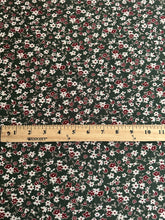 Load image into Gallery viewer, ITY: 3 YD CUT REMNANT Pine green burgundy tan small floral ⭐️
