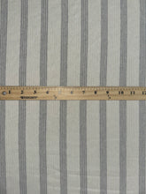Load image into Gallery viewer, Ribbed sweater knit: 3.5 YD CUT REMNANT Ivory gray stripes ⭐️
