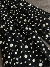 Load image into Gallery viewer, ITY w/ puff: 3.5 YD CUT REMNANT Black Gray ivory puff polka dots ⭐️
