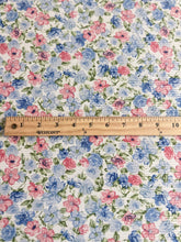Load image into Gallery viewer, Brushed ribbed knit REMNANT(S): Ivory pink blue floral ⭐️
