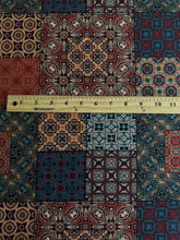 Load image into Gallery viewer, Double brushed poly: Rust copper teal blue patchwork ⭐️
