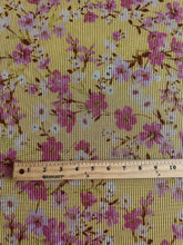 Load image into Gallery viewer, Pleated mesh: 4.5 YD CUT REMNANT Yellow fuchsia floral ⭐️
