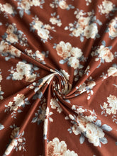 Load image into Gallery viewer, Double brushed poly: Copper delicate beige floral ⭐️
