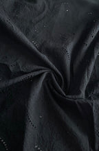 Load image into Gallery viewer, Cotton embroidered eyelet: 3.5 YD CUT REMNANT Black paisley ⭐️

