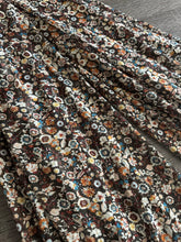 Load image into Gallery viewer, Woven crinkle chiffon: Brown blue rust floral ⭐️
