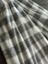 Load image into Gallery viewer, Sweater knit: 3.5 YD CUT REMNANT Off white gray stripes ⭐️

