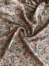 Load image into Gallery viewer, Chiffon woven: REMNANT(S) Light brown mauve beige floral ⭐️
