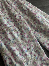 Load image into Gallery viewer, Embroidered eyelet woven: 2 YD CUT REMNANT Off white purple lilac embroidered floral ⭐️
