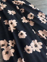Load image into Gallery viewer, Sweater knit: 3 YD CUT REMNANT Black dusty pink flowers ⭐️
