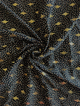Load image into Gallery viewer, Peach skin woven: 2 YD CUT REMNANT Black gold foil diamond brown/cream specks ⭐️
