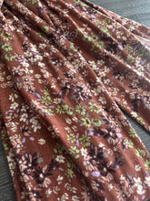 Load image into Gallery viewer, Sweater knit: 3 YD CUT REMNANT Brown mauve green lavender floral ⭐️
