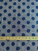 Load image into Gallery viewer, Chambray: REMNANT(S) Denim color navy polka dots ⭐️
