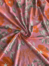 Load image into Gallery viewer, ITY: 3.5 YD CUT REMNANT Pink orange sage white floral ⭐️
