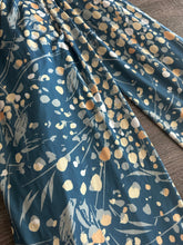 Load image into Gallery viewer, ITY: 2.25 YD CUT REMNANT Teal faded yellow orange abstract design ⭐️
