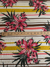 Load image into Gallery viewer, Jersey rayon spandex: REMNANT(S) Striped floral ⭐️
