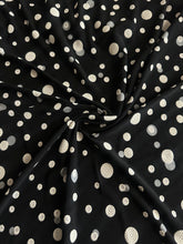 Load image into Gallery viewer, ITY w/ puff: 3.5 YD CUT REMNANT Black Gray ivory puff polka dots ⭐️
