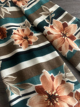 Load image into Gallery viewer, Sweater knit: Teal brown mauve floral ⭐️
