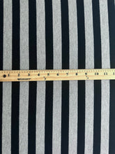 Load image into Gallery viewer, Hacci sweater knit: 3.5 YD CUT REMNANT Gray black stripes ⭐️
