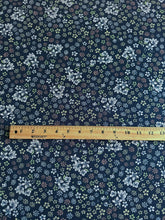 Load image into Gallery viewer, ITY Moss crepe: 4.5 YD CUT REMNANT Navy dim yellow green copper floral ⭐️
