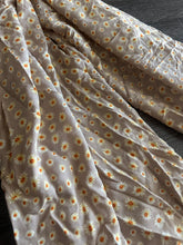 Load image into Gallery viewer, Rayon crinkle woven: Tan yellow orange flowers ⭐️
