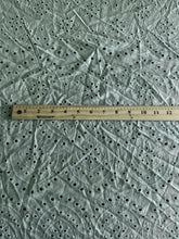 Load image into Gallery viewer, Cotton embroidered eyelet woven: 4.75 YD CUT REMNANT Light sage eyelet design ⭐️
