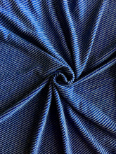Load image into Gallery viewer, Urban ribbed knit: 3.5 YD CUT REMNANT Royal blue white stripe ⭐️
